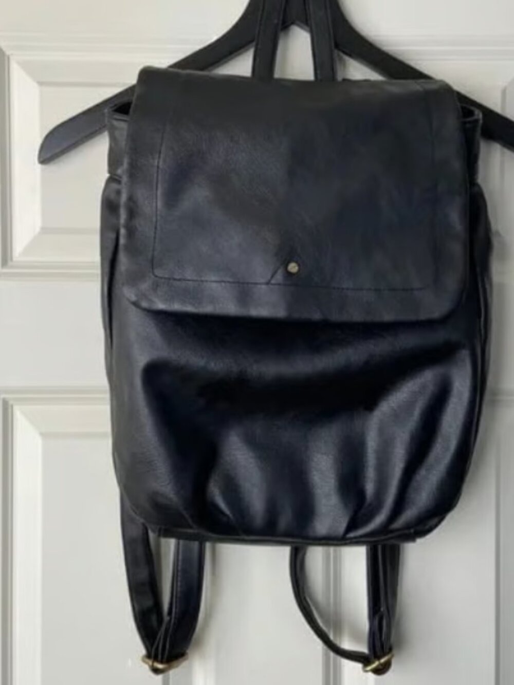 Black Merona Faux Leather Backpack